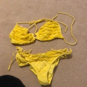 Victoria’s Secret yellow scrunch bottom bikini